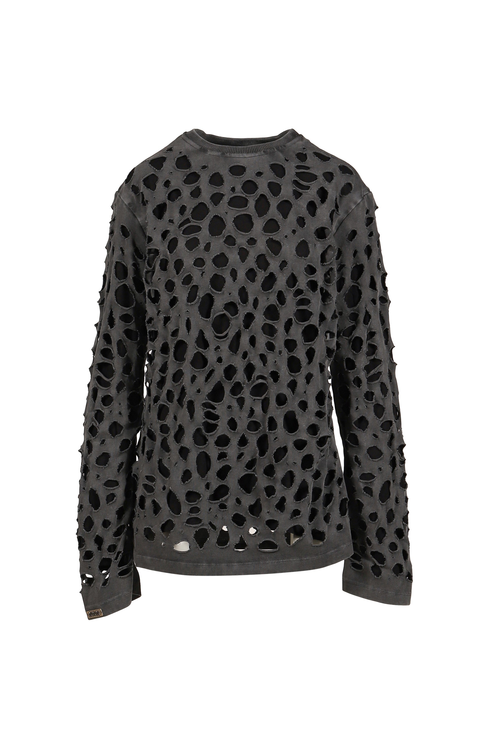 LONGSLEEVE T-SHIRT DISTRESSED BLACK / BLK