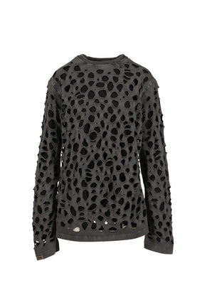 LONGSLEEVE T-SHIRT DISTRESSED BLACK / BLK