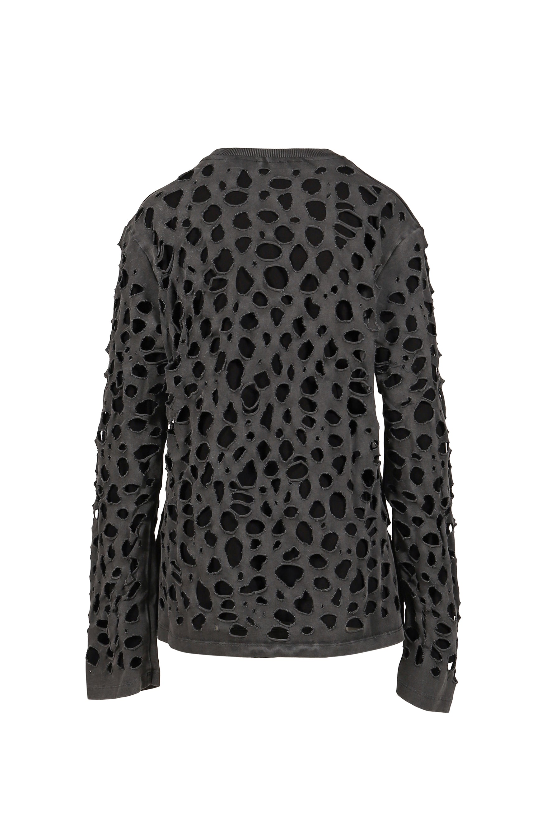 LONGSLEEVE T-SHIRT DISTRESSED BLACK / BLK