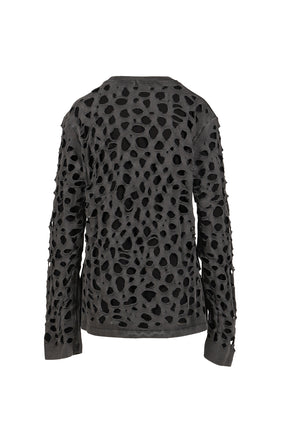 LONGSLEEVE T-SHIRT DISTRESSED BLACK / BLK