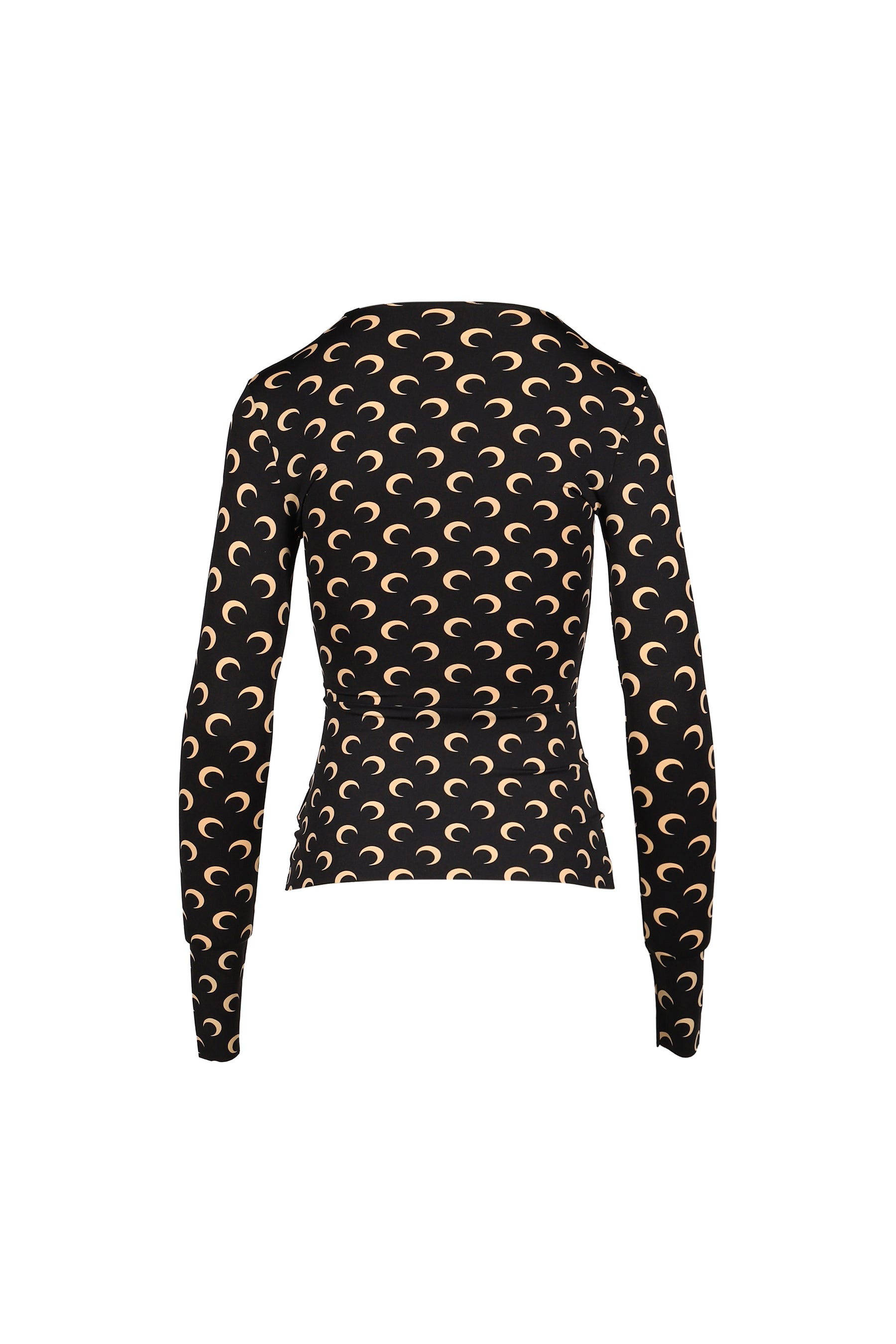 MOON PRINTED JERSEY LS CREWNECK TOP / INVERSE TAN