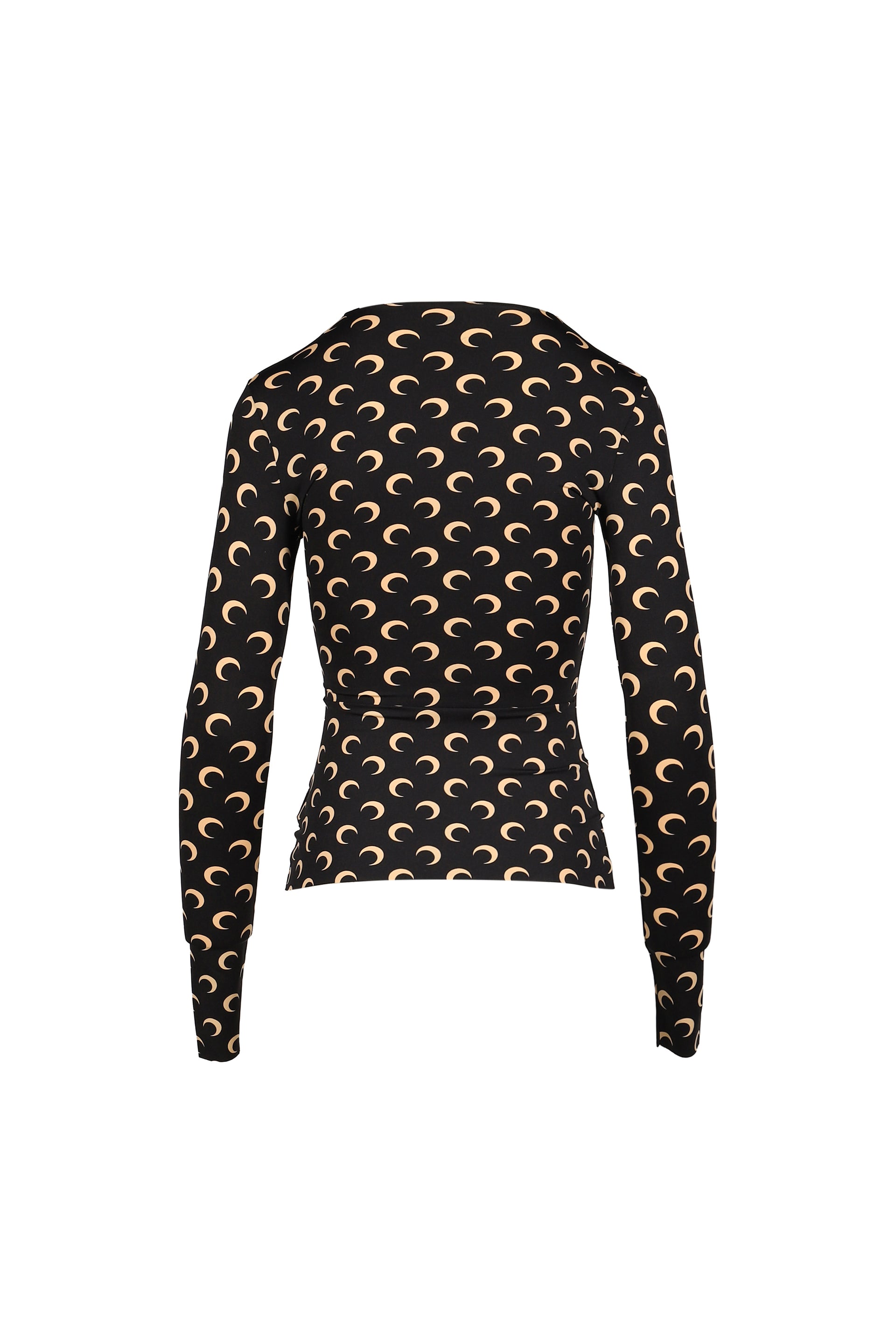 MOON PRINTED JERSEY LS CREWNECK TOP / INVERSE TAN