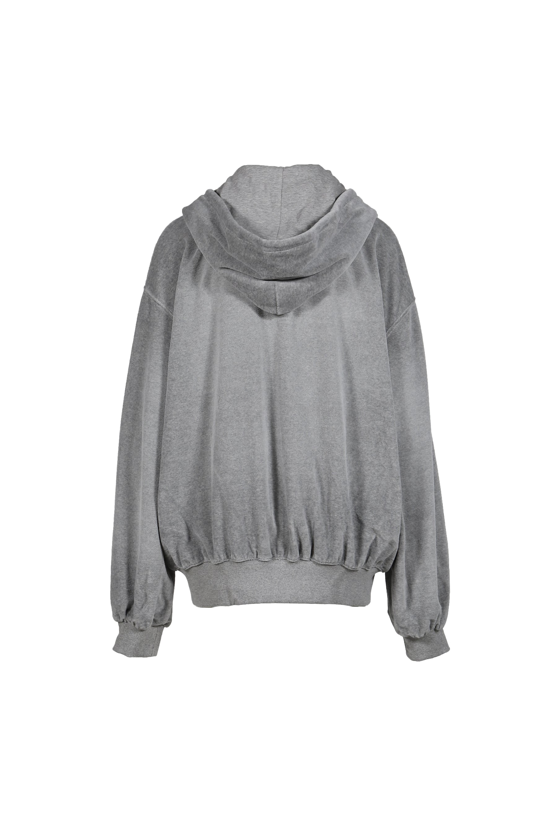 VELOUR BOX HOODIE / GRY