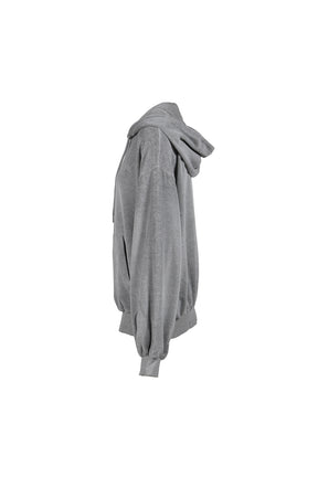 VELOUR BOX HOODIE / GRY