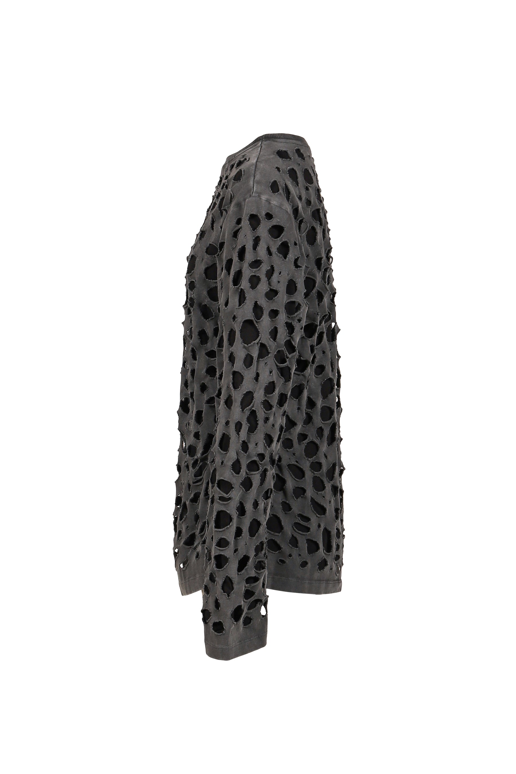 LONGSLEEVE T-SHIRT DISTRESSED BLACK / BLK