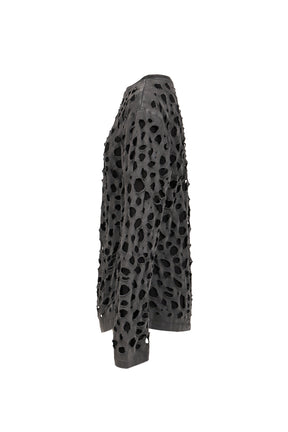 LONGSLEEVE T-SHIRT DISTRESSED BLACK / BLK