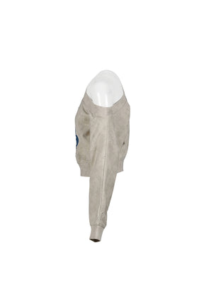 DISTRESSED OFF-SHOULDER SWEATSHIRT / BEI