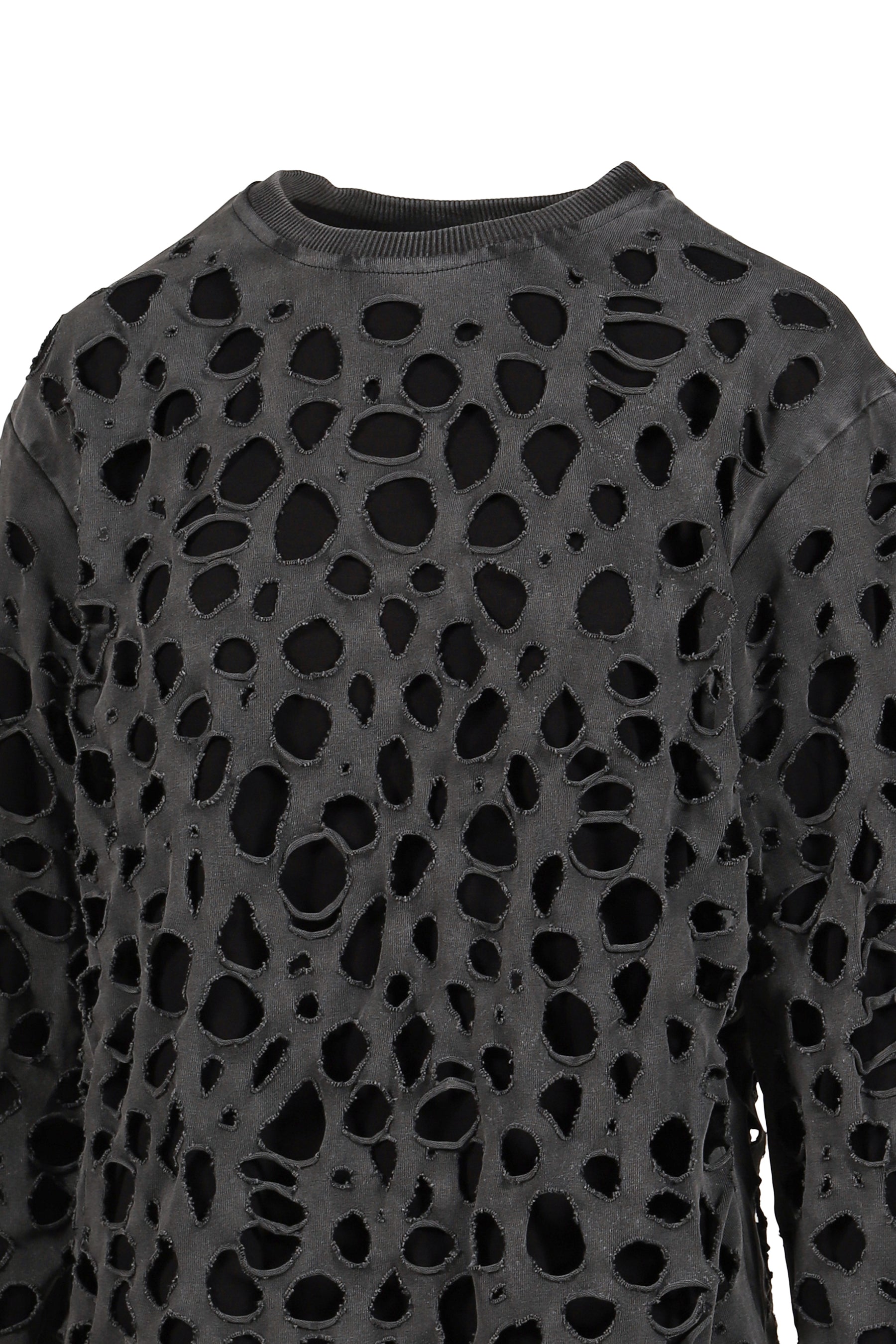 LONGSLEEVE T-SHIRT DISTRESSED BLACK / BLK