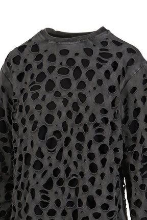 LONGSLEEVE T-SHIRT DISTRESSED BLACK / BLK