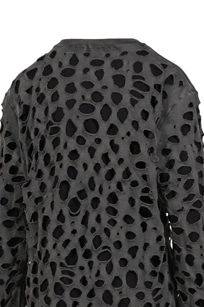 LONGSLEEVE T-SHIRT DISTRESSED BLACK / BLK