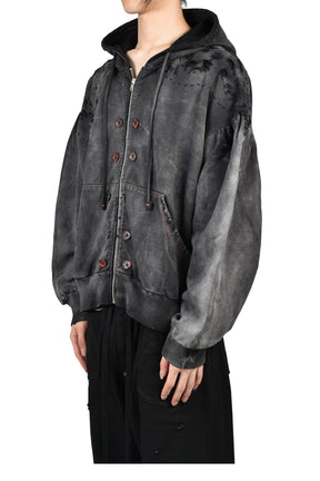 DESTROYED BLOSON HOODIE (EXCLUSIVE) / BLK
