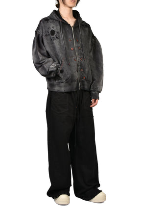 DESTROYED BLOSON HOODIE (EXCLUSIVE) / BLK