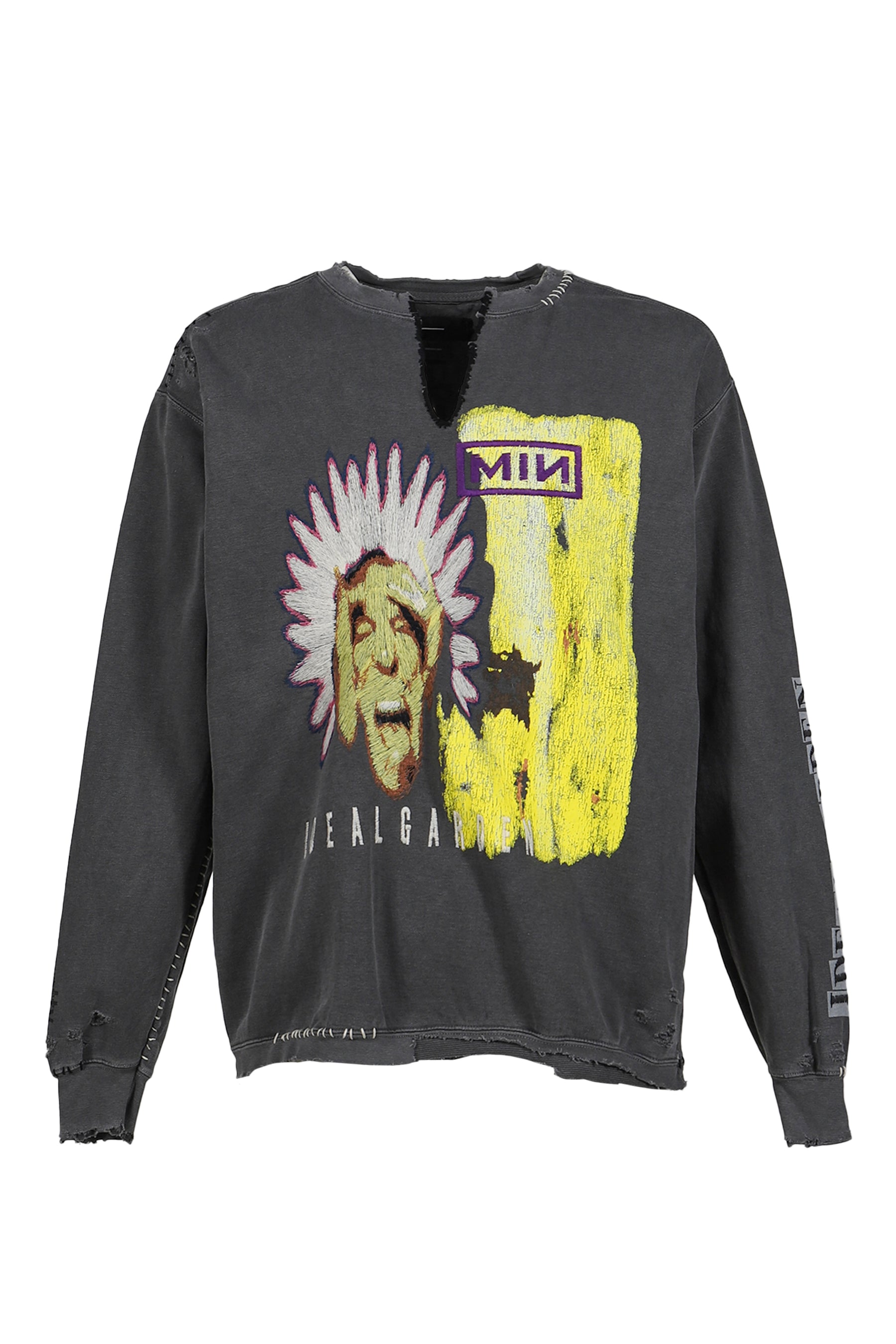 MINUS Minus FW25 BOOTLEG DIY CREW SWEAT WITH REPAIRED (COORDINATE