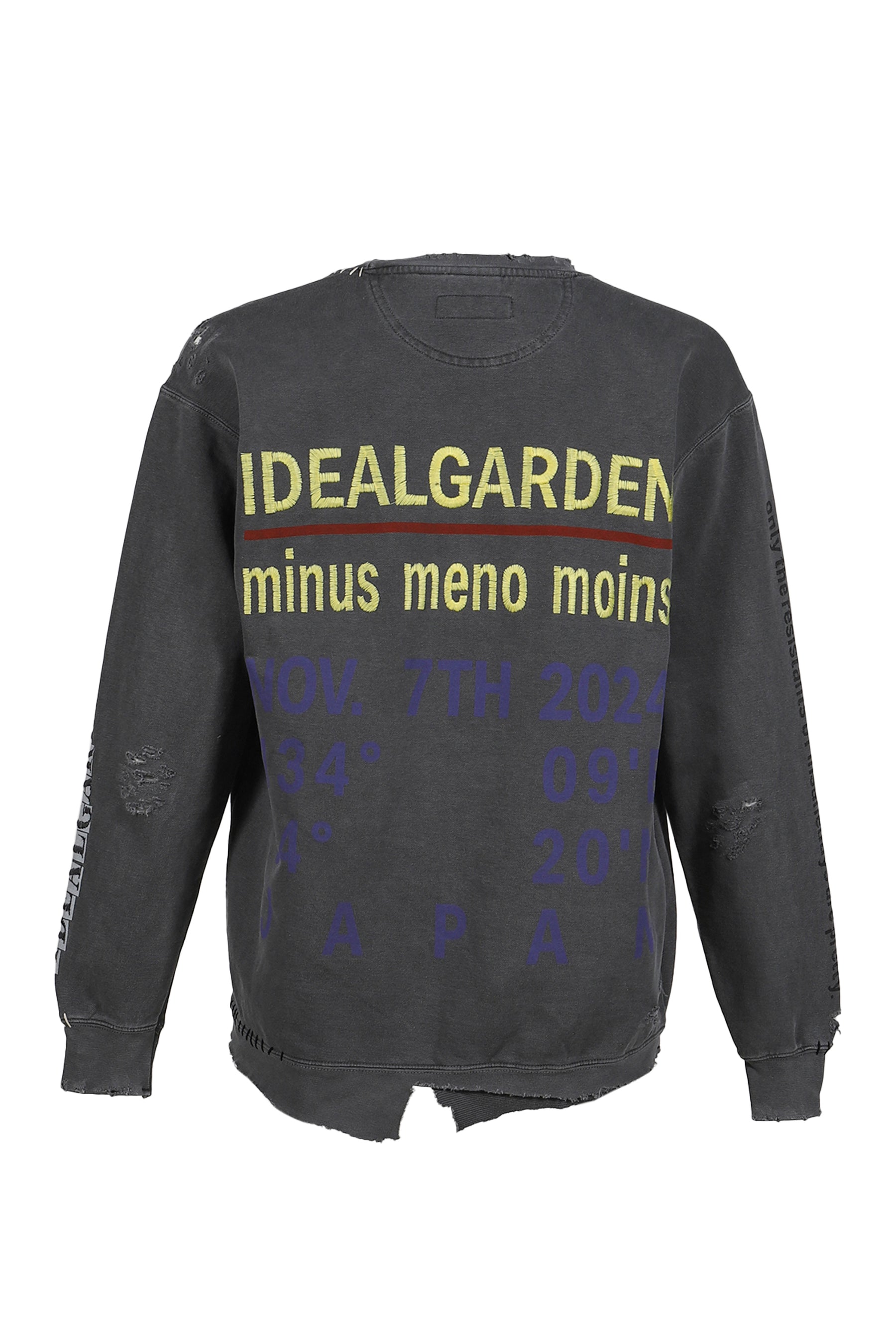 MINUS Minus FW25 BOOTLEG DIY CREW SWEAT WITH REPAIRED (COORDINATE