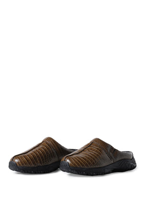 CUR CLOG 1 M / BROWN CROC LEA