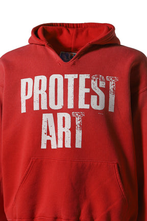 PROTEST ART HOODIE / FADED RED