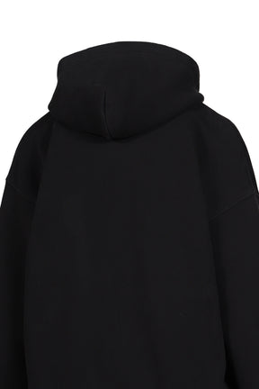 TROMPE L'OEIL ZIP HOODIE KNIT / BLK