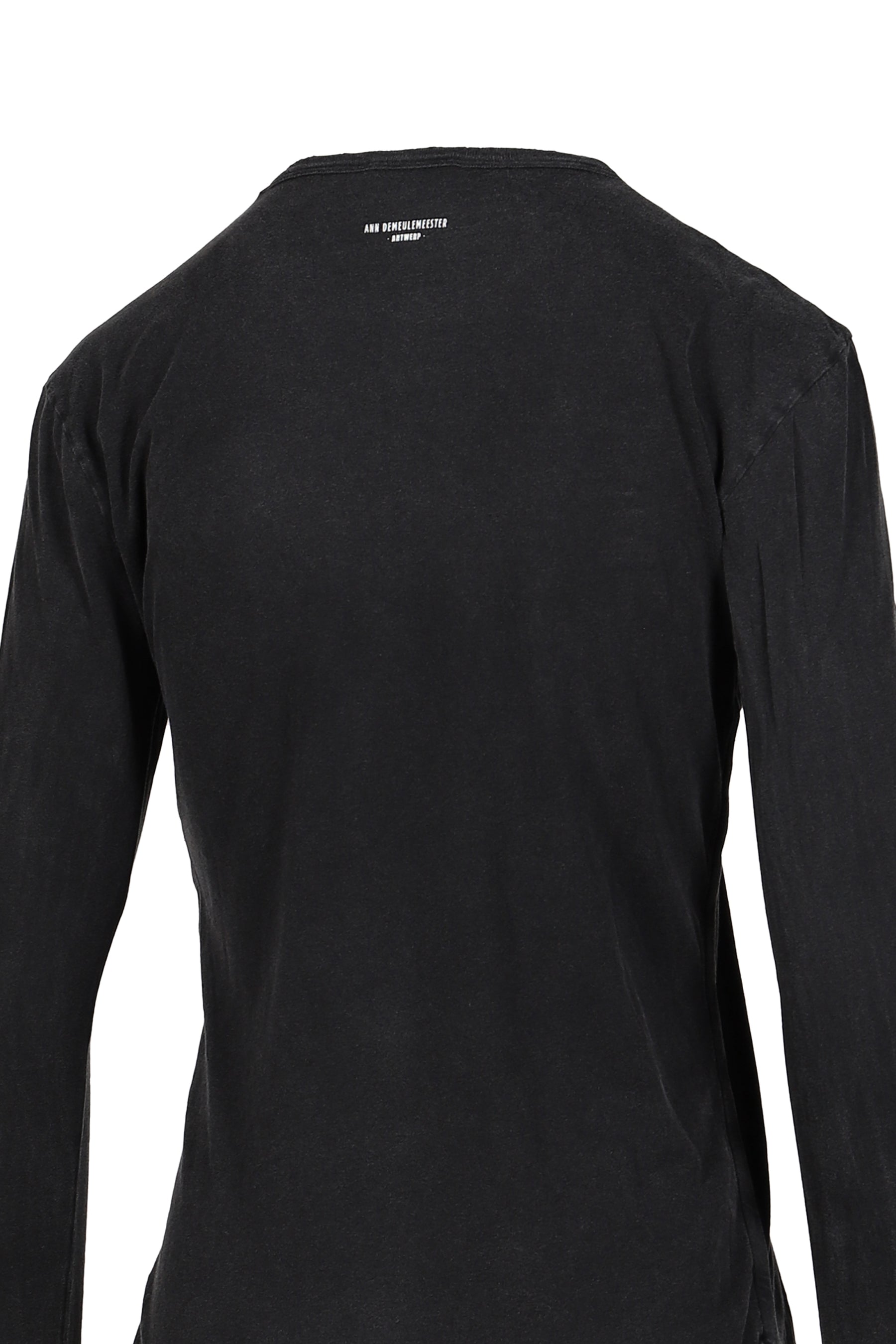 DOT WRINKLED CROPPED LONG SLEEVES TOP WITH "DEAR DIARY" PRINT / FADED BLK