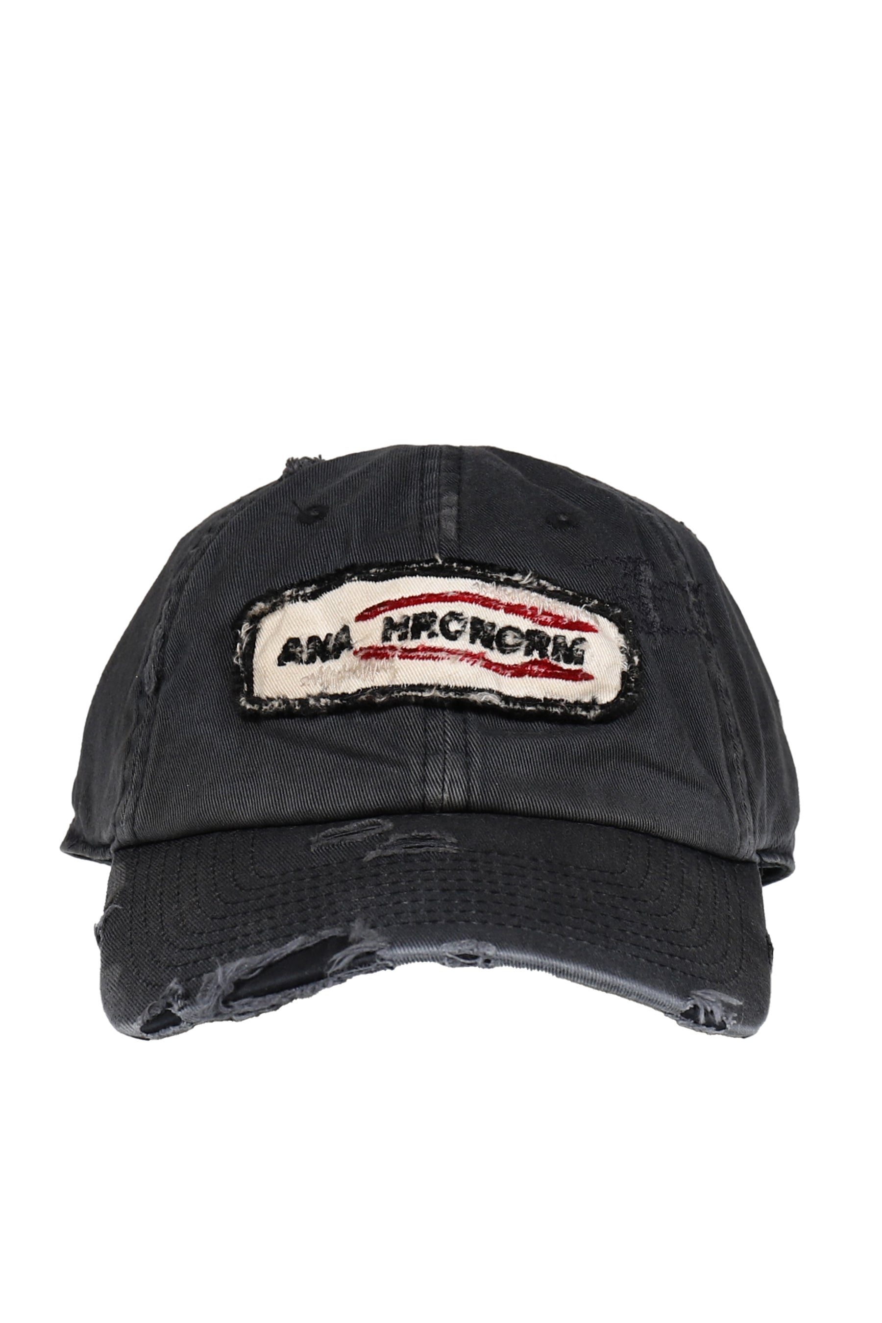 DISTRESSED PATCH 6PANEL CAP / BLK