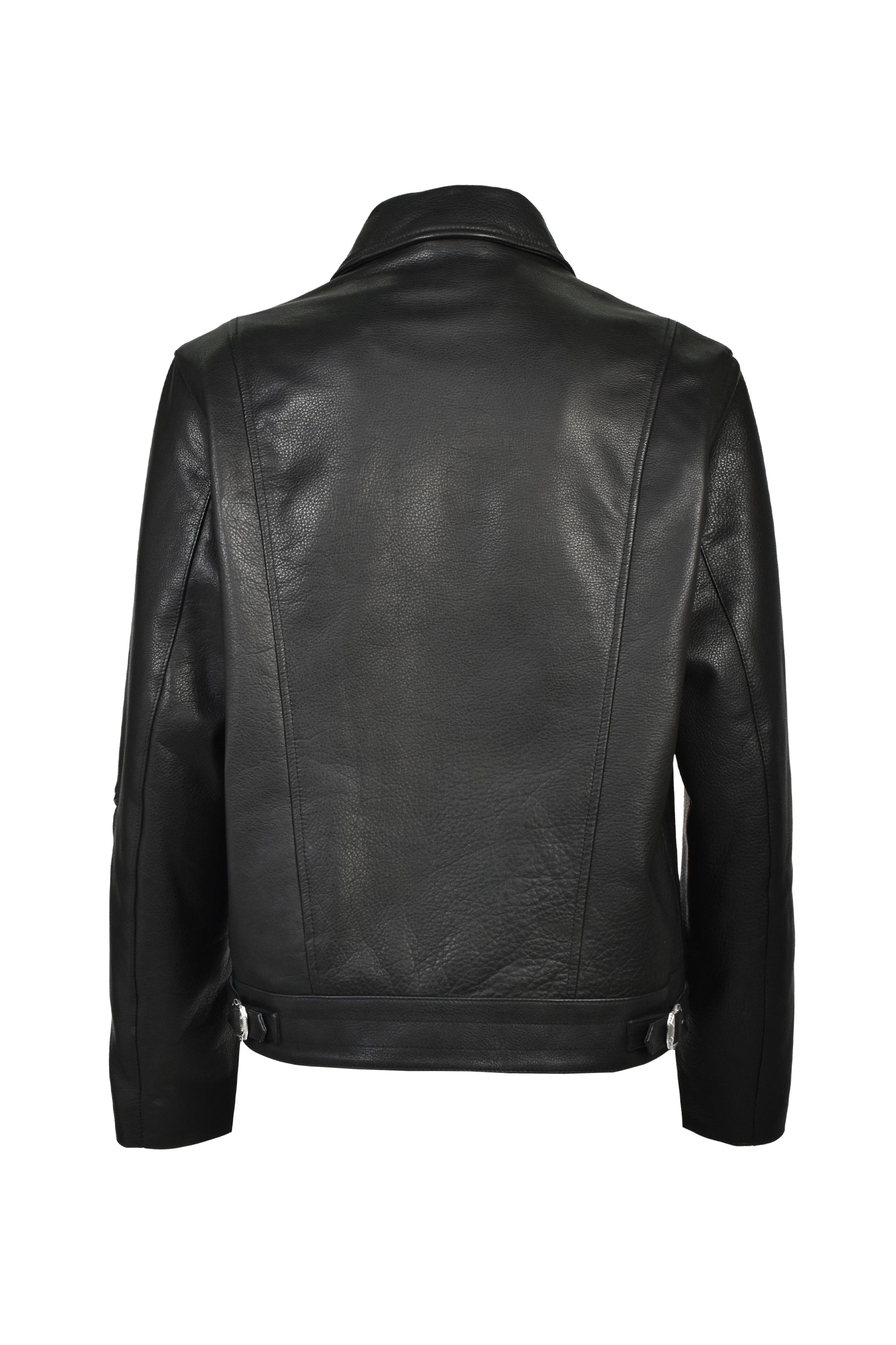 MOTORCYCLE LEATHER JACKET / BLK