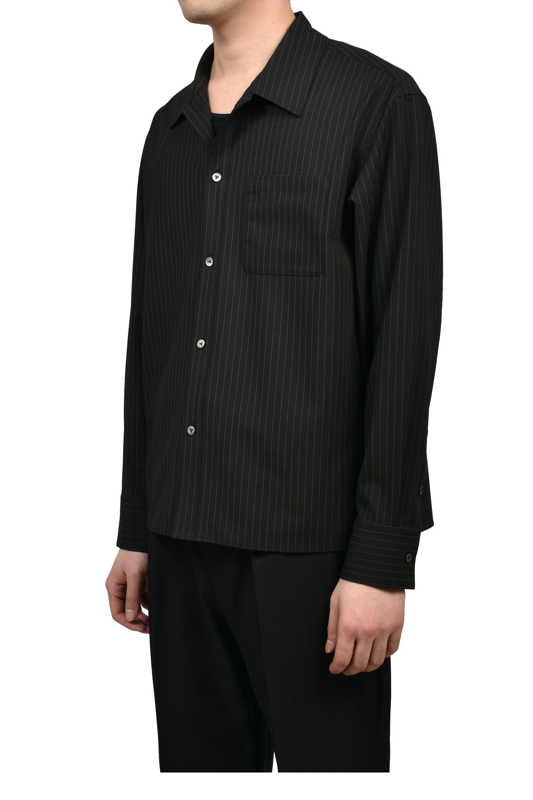 DINNER SHIRT PINSTRIPE / BLK