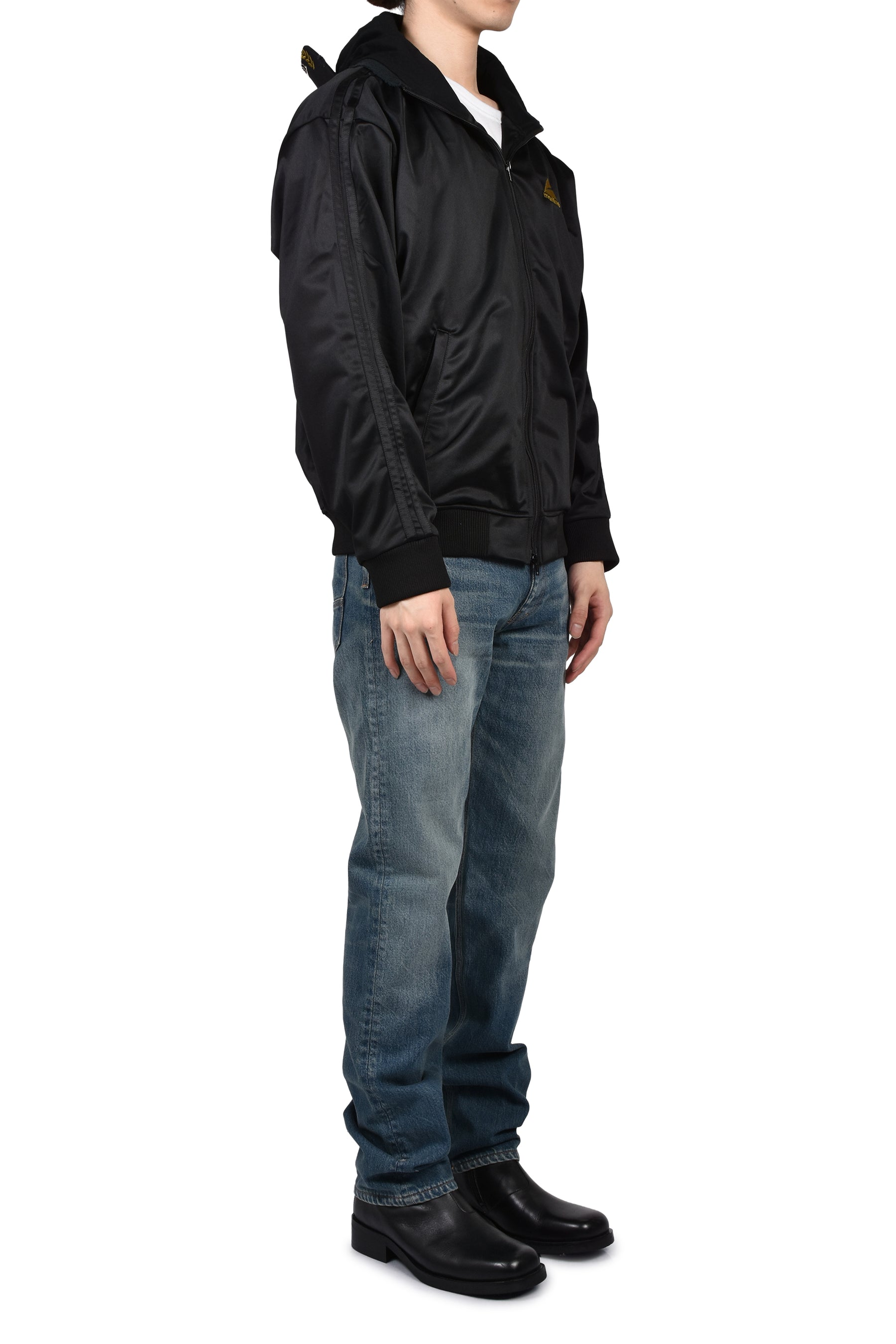 HOOD CAP TRACK JACKET / BLK BLK