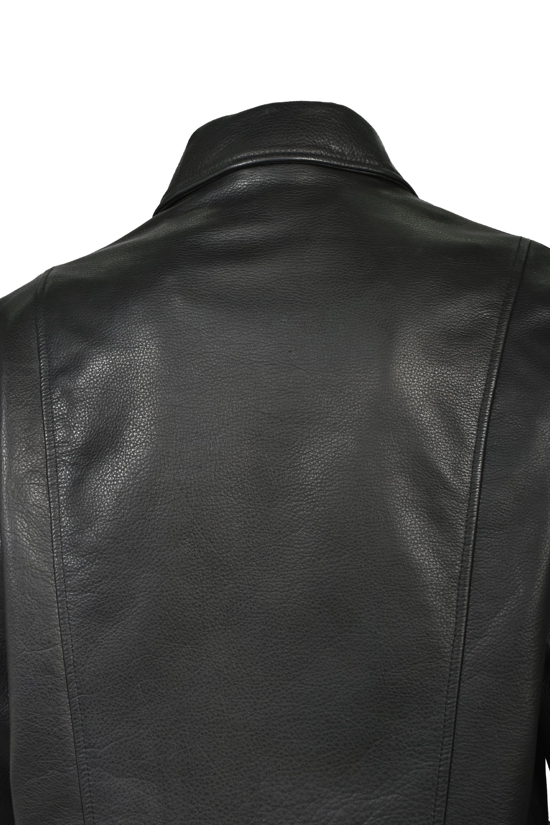 MOTORCYCLE LEATHER JACKET / BLK
