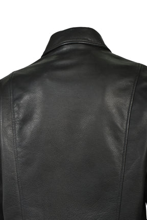 MOTORCYCLE LEATHER JACKET / BLK