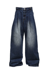 PLEATED JEANS / DENIM DARK WASH