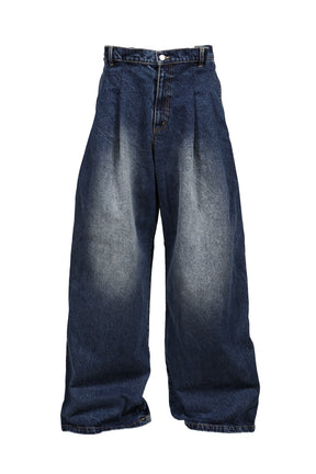 PLEATED JEANS / DENIM DARK WASH