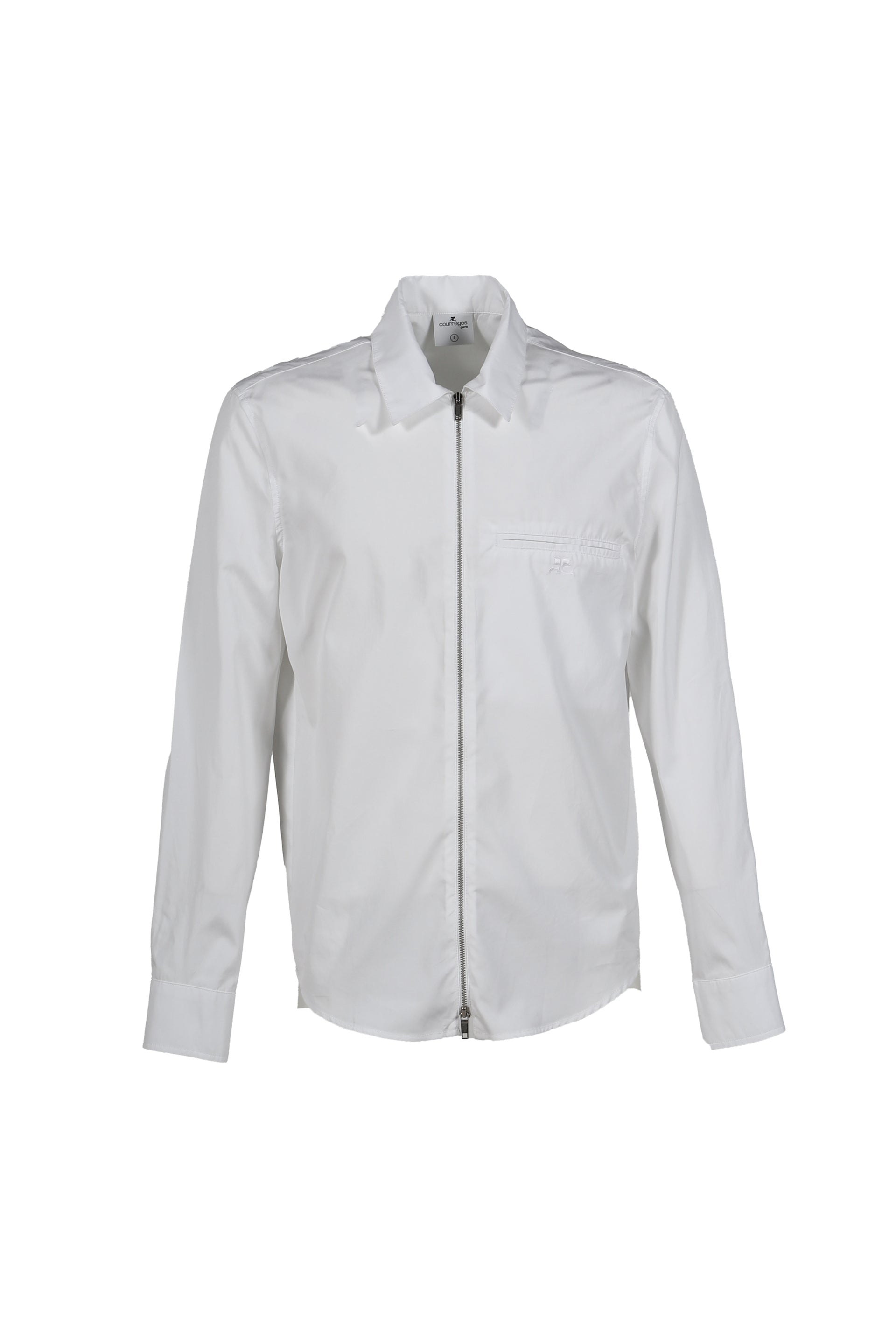 ZIPPED POPLIN SHIRT / WHT
