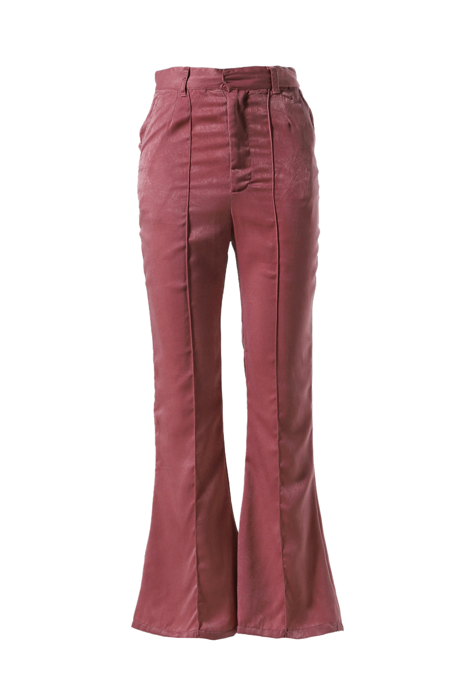 VIVAMUS SATIN BELL BOTTOM PANTS / PNK