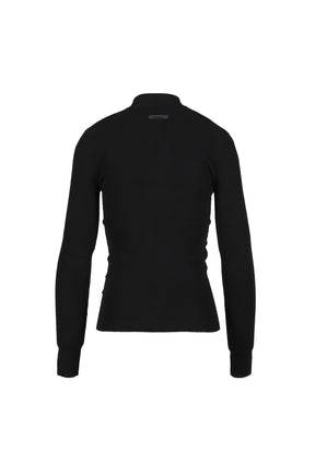 SOFT RIB 2-WAY ZIP-UP JACKET / JET BLK