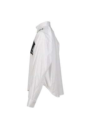 TROMPE L'OEIL BUTTON DOWN SHIRT WOVEN / WHT