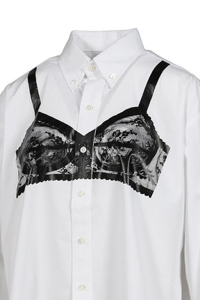TROMPE L'OEIL BUTTON DOWN SHIRT WOVEN / WHT
