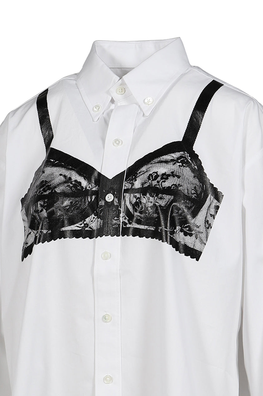 TROMPE L'OEIL BUTTON DOWN SHIRT WOVEN / WHT