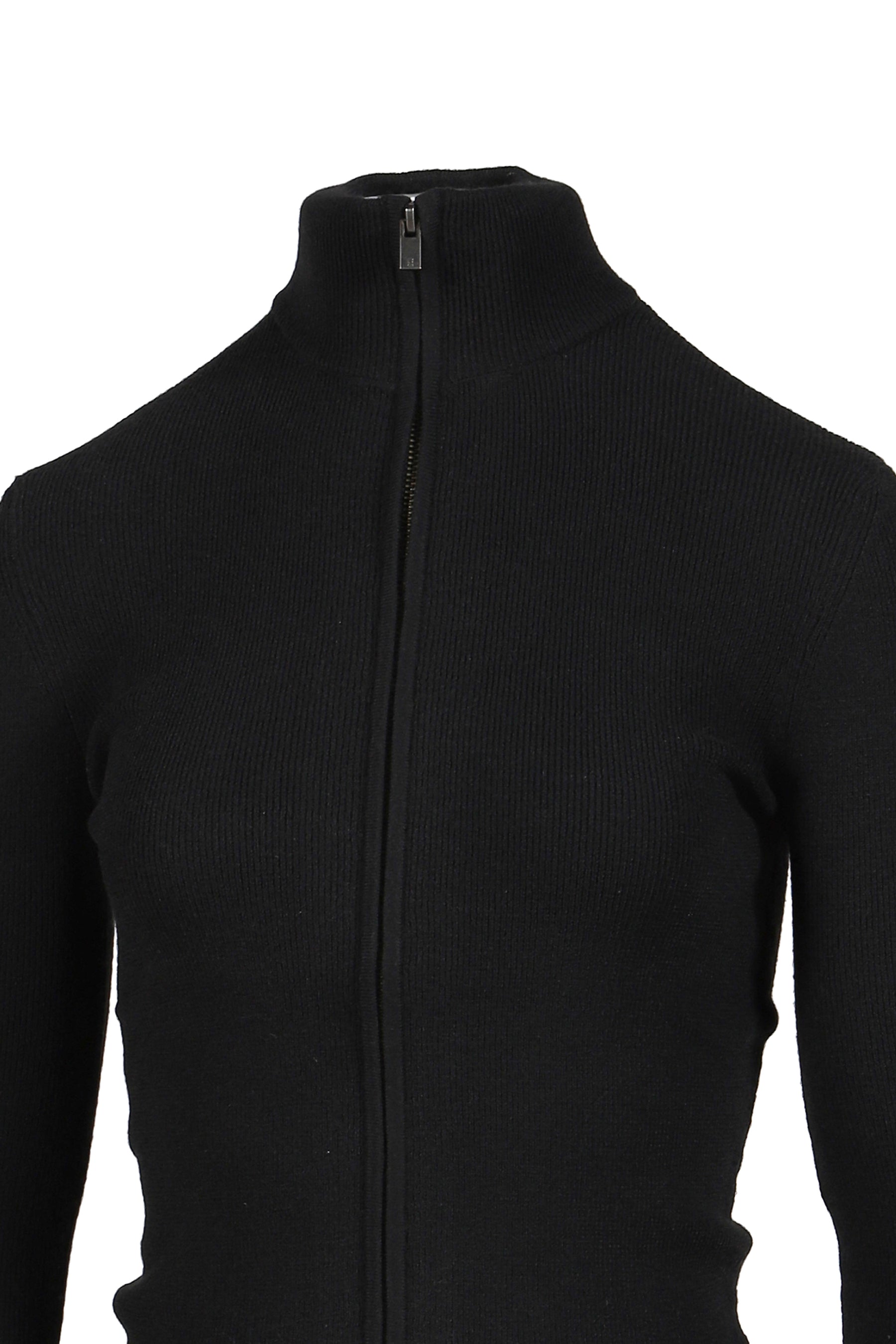 SOFT RIB 2-WAY ZIP-UP JACKET / JET BLK