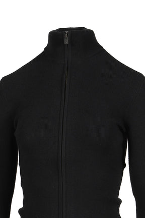 SOFT RIB 2-WAY ZIP-UP JACKET / JET BLK