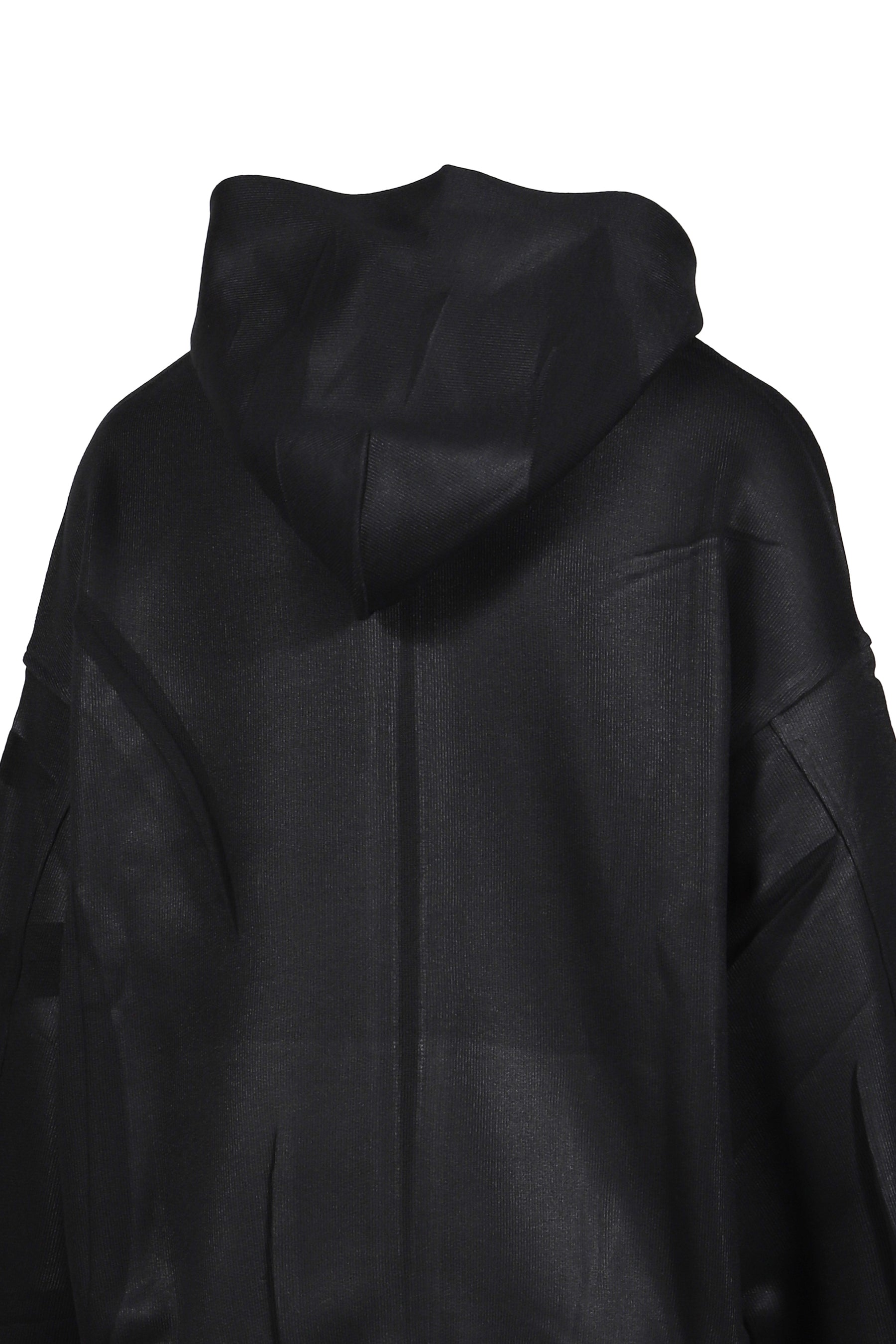 CREASED ZIP-UP HOODIE / BLACK 