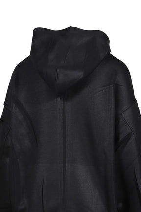 CREASED ZIP-UP HOODIE / BLACK 