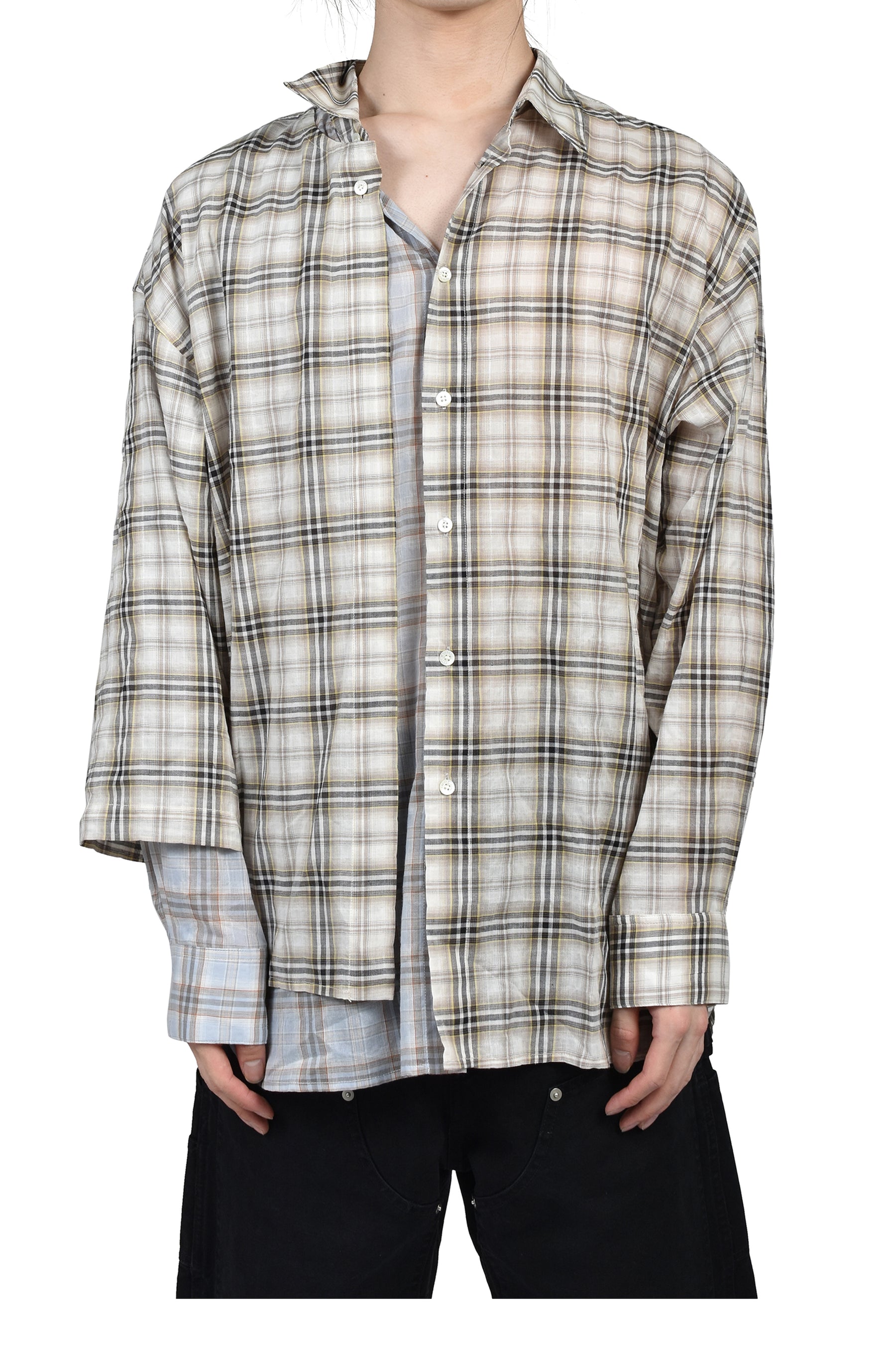 WIZZARD ウィザード SS26 DOCKING FLIP SHIRT / BEI CHECK - NUBIAN