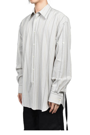 CLASSIC FOLD UP SLEEVE SHIRT / WHT/GRY/FOREST