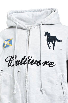 BUTTIVORE ZIP HOODIE / WHT MELANGE