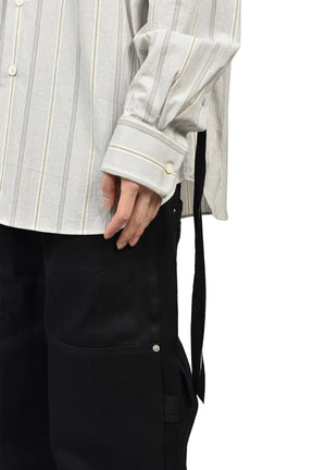CLASSIC FOLD UP SLEEVE SHIRT / WHT/GRY/FOREST