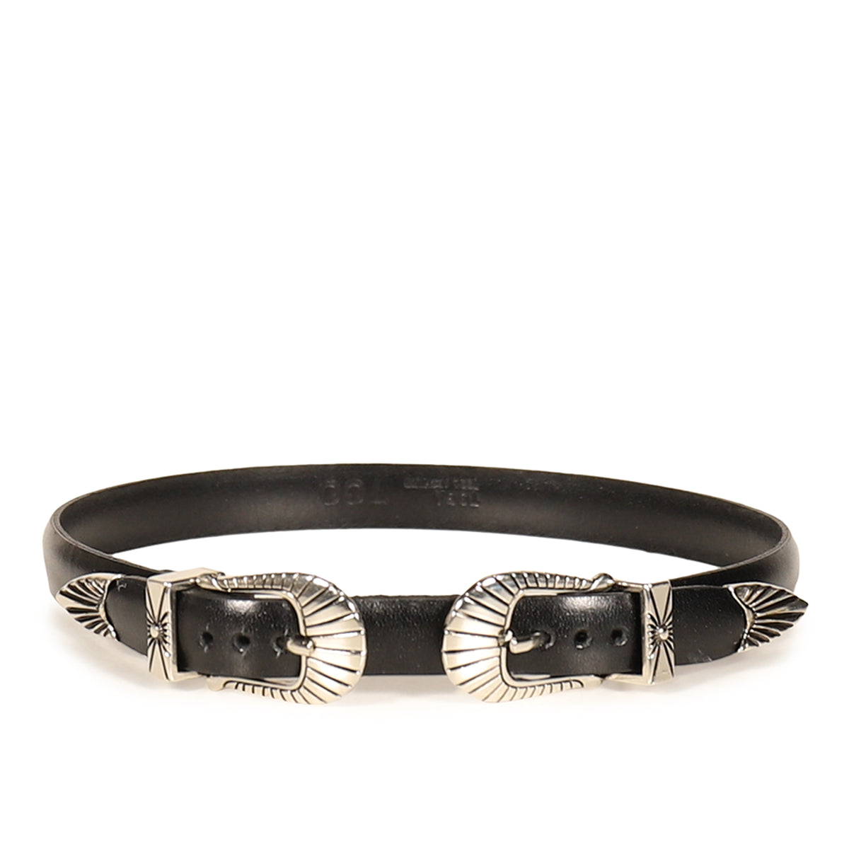 TOGA トーガ FW26 DOUBLE BUCKLE LEATHER BANGLE / BLK - NUBIAN ヌビアン