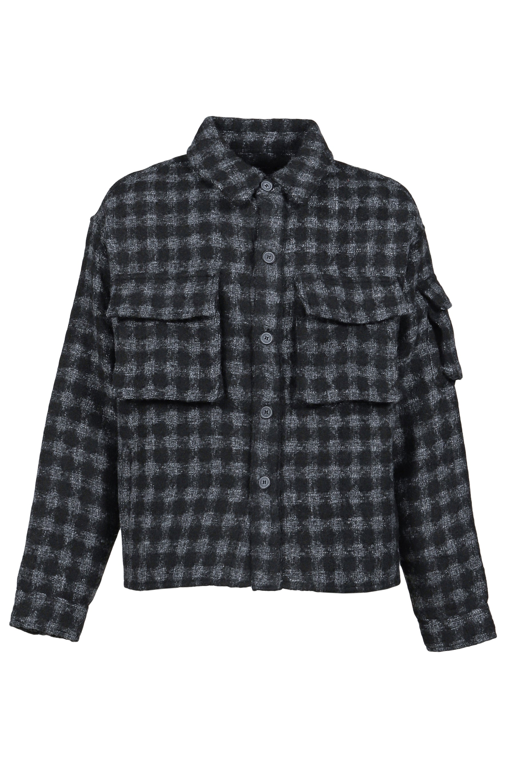 MILITARY CHECK JACKET / BLACK