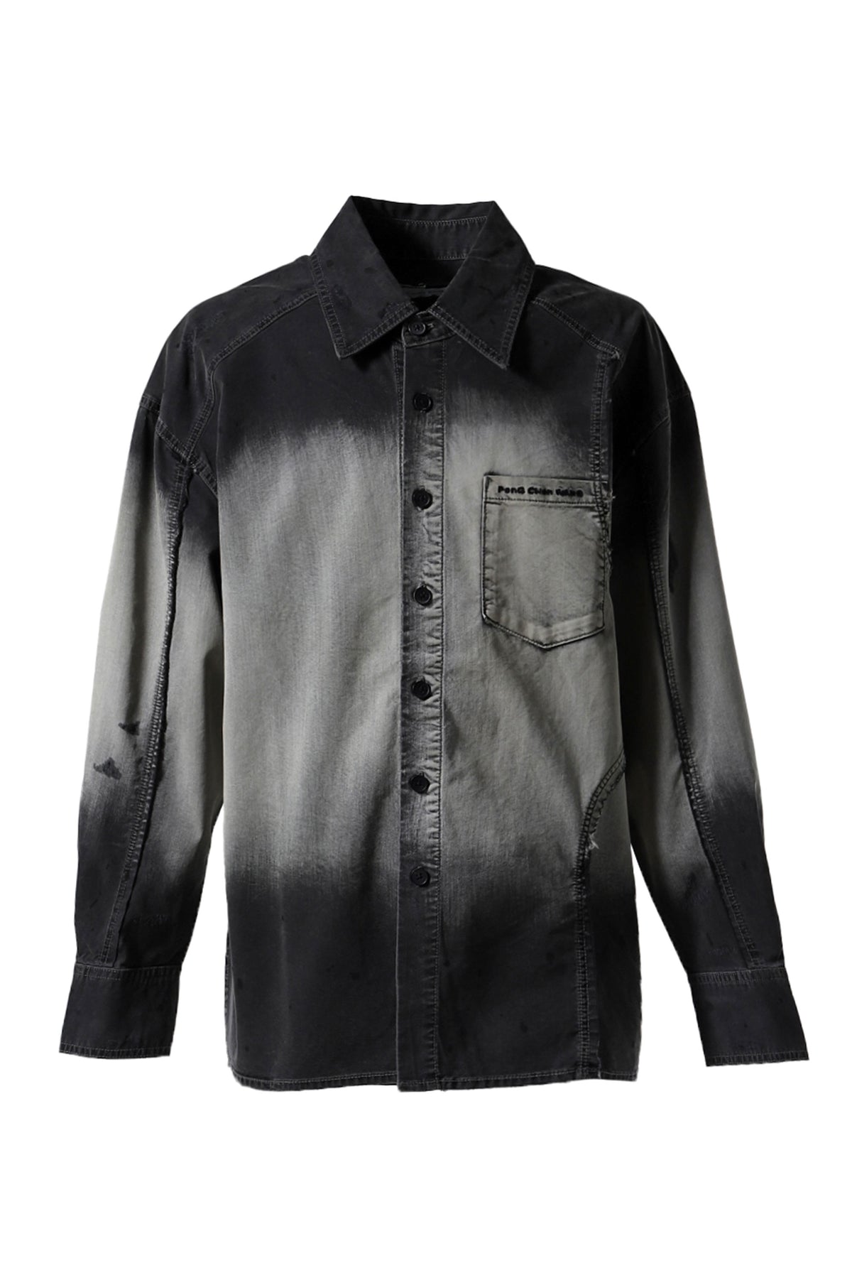 DENIM  DECONSTRUCTION  WASHED SHIRT / BLK