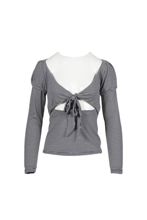 BYE BYE BABY TOP / NVY STRIPES 