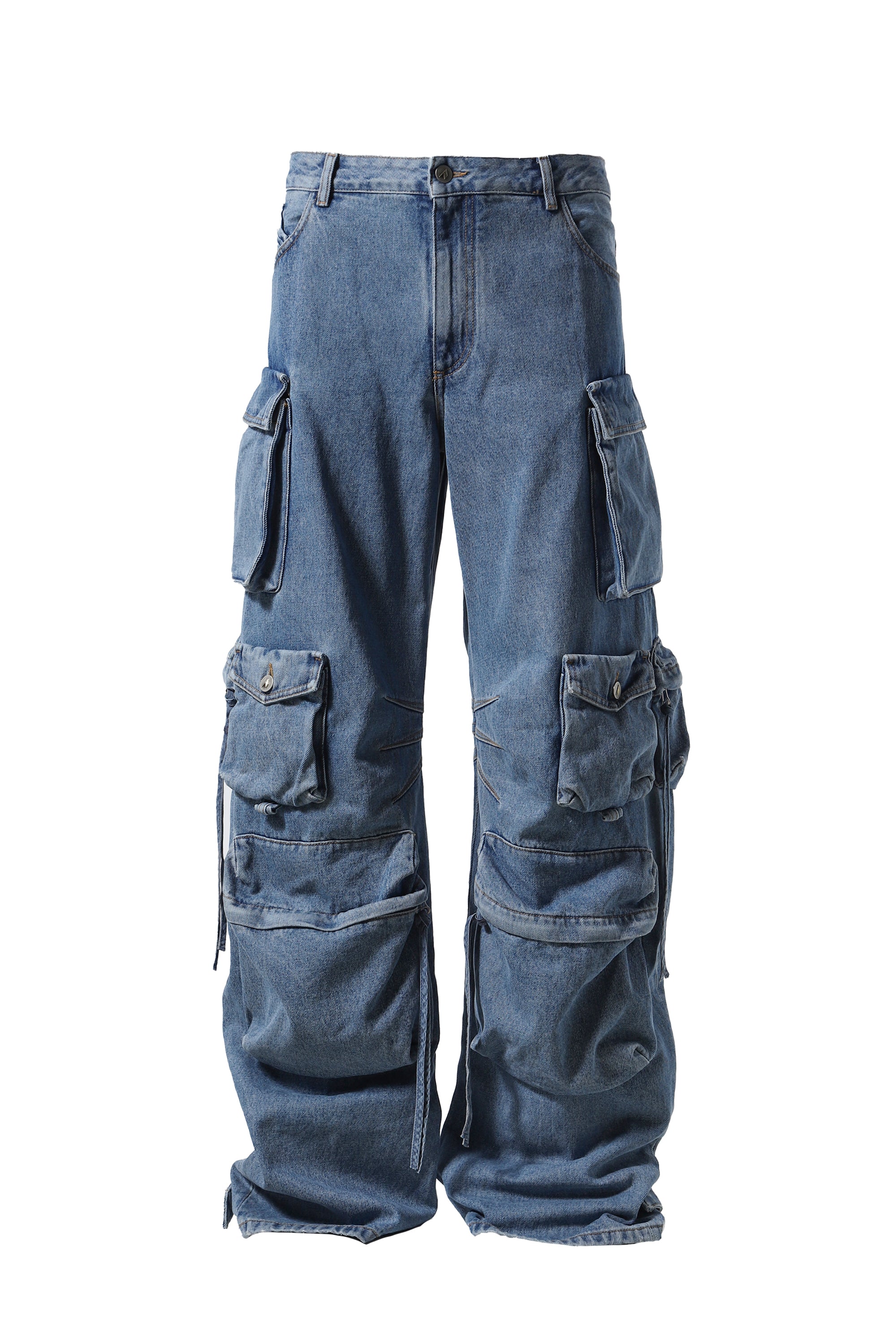 THE ATTICO アティコ FW24 PANTALONI LUNGHI 'FERN' / BLU - NUBIAN