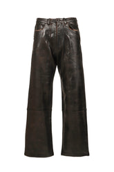 CRACKING COATED WIDE PANTS .14 / BRW